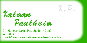 kalman paulheim business card